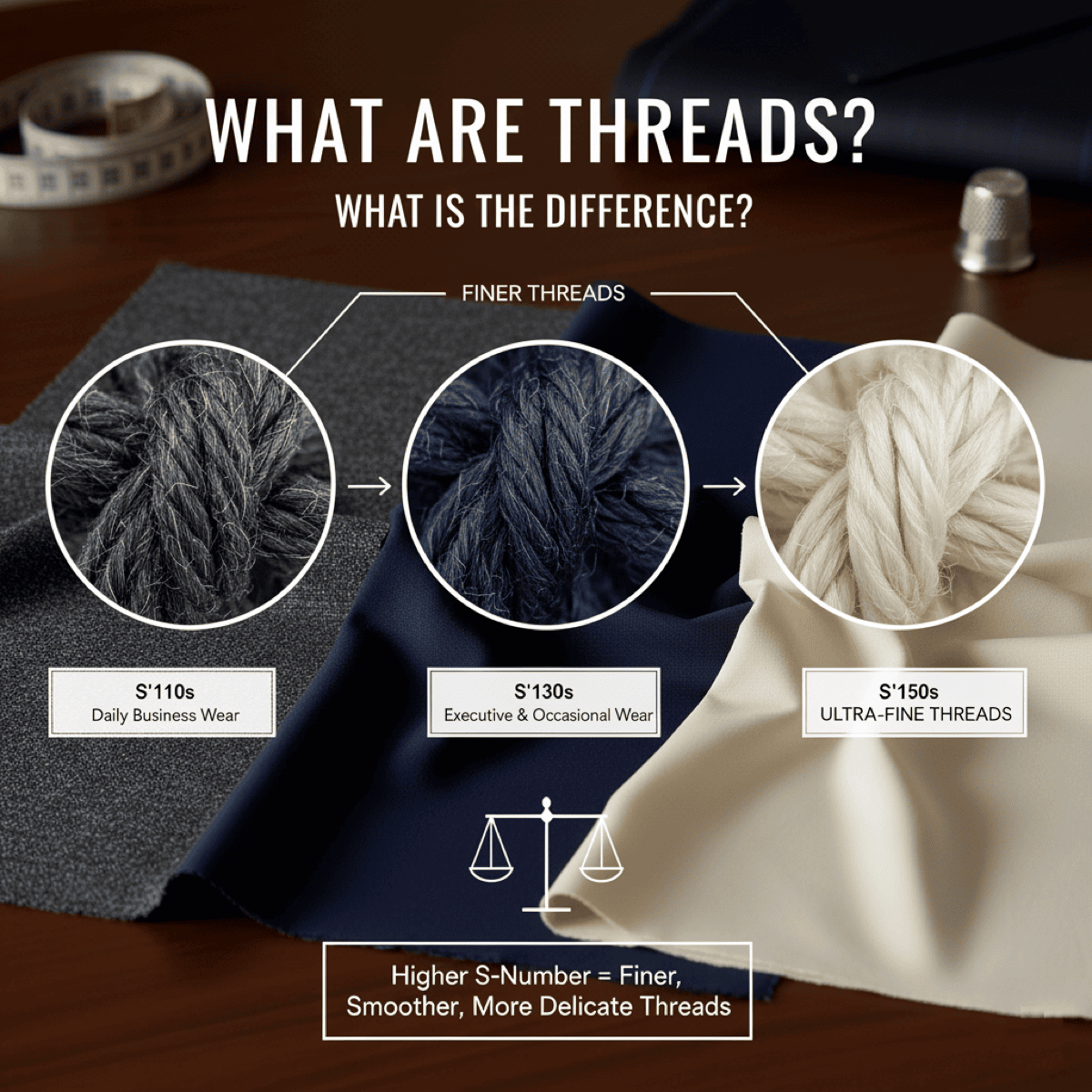Suit fabric thread count quality