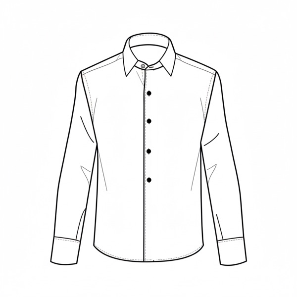 Tuxedo Shirt Front: Plain front with 4 Stud Holes (Studs not included)