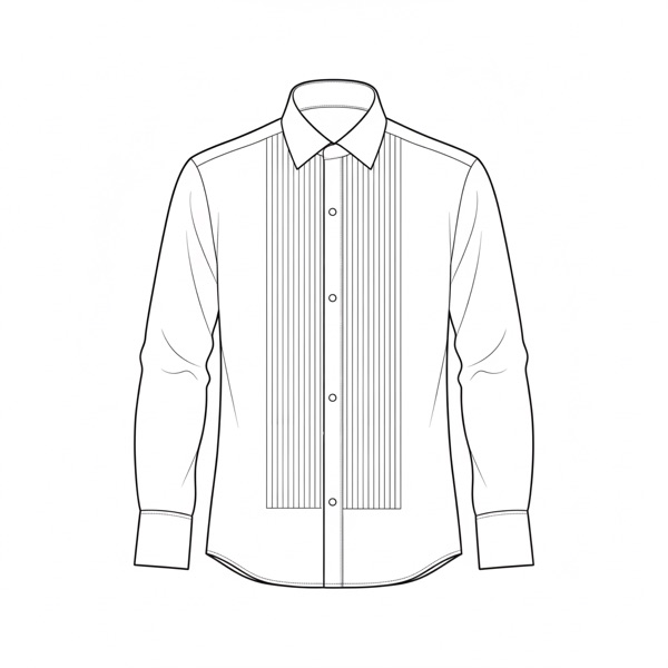 Tuxedo Shirt Front: Pleated Front