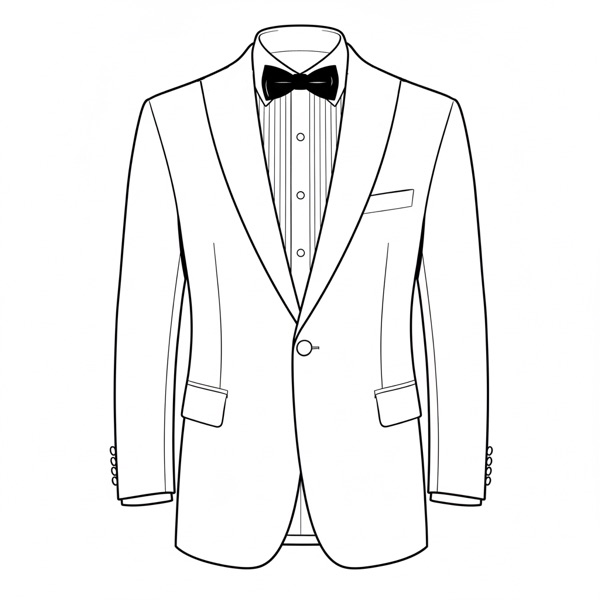Tuxedo Style: #MT-2 One Button Shawl Collar with Satin Lower Flap Pocket