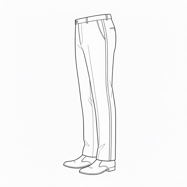 Tuxedo Trousers: MTS-1. With Satin Strip on side