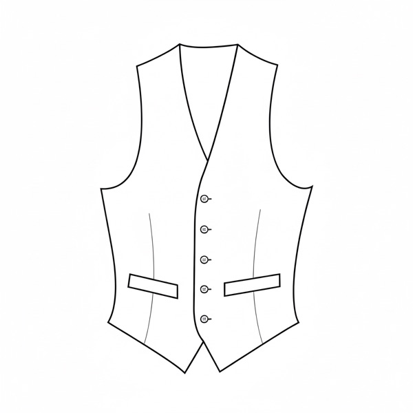 Vest Style: #MV-1 - Five Buttons Welt Pockets