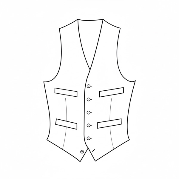 Vest Style: #MV-2 - Six Buttons Four Welt Pockets