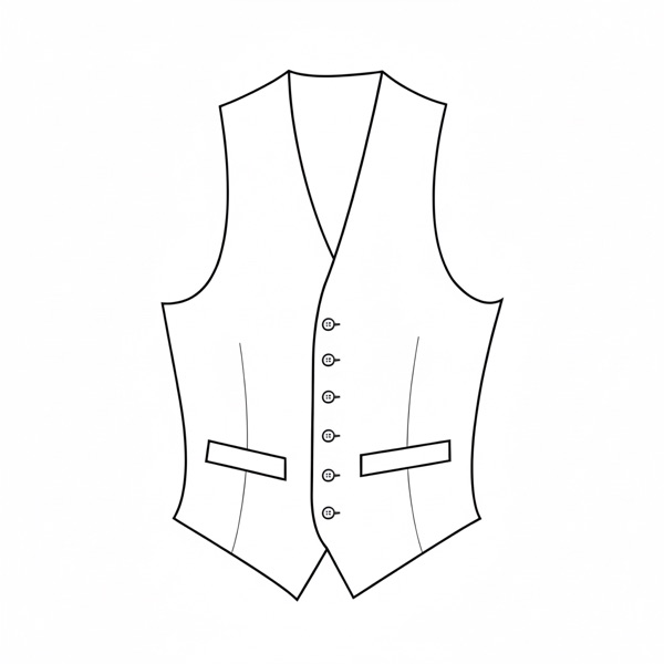 Vest Style: #MV-3 - Six Buttons Welt Pockets