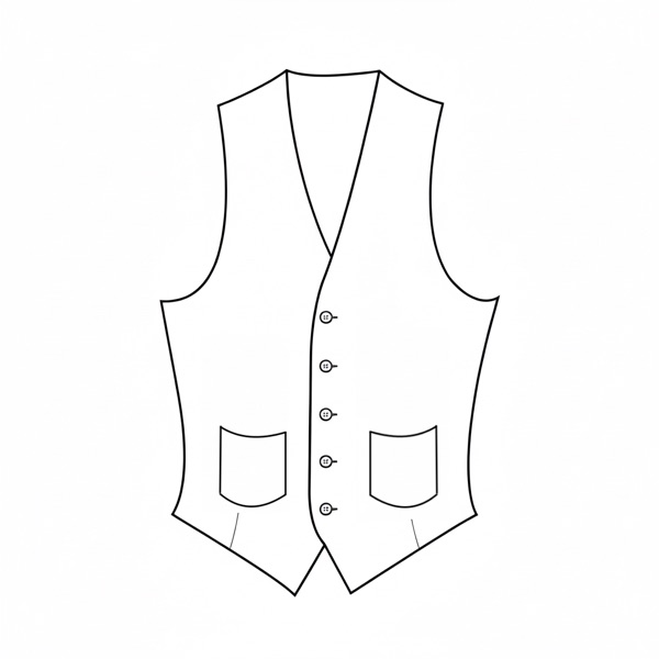 Vest Style: #MV-4 - Five Buttons Patch Pockets