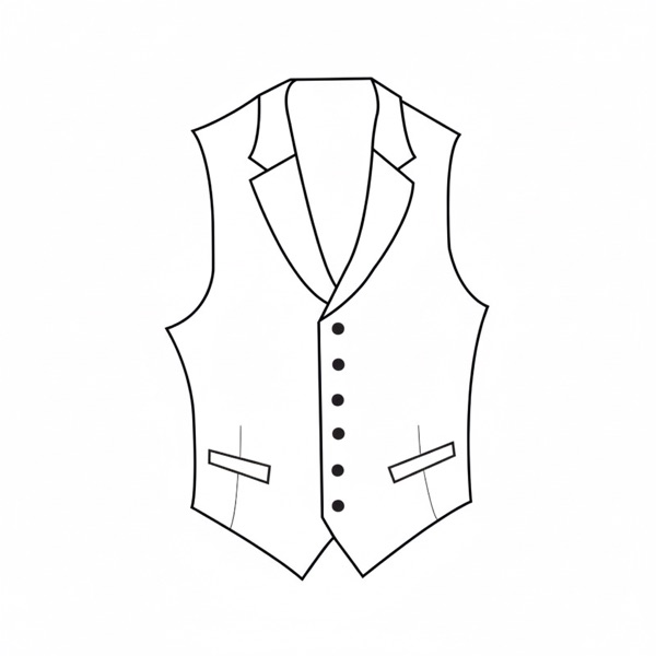 Vest Style: #MV-8 - Six Buttons Notch Lapel Welt Pockets